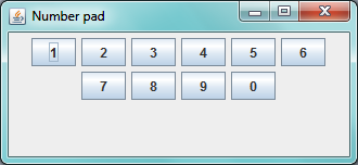 Number pad with flow layout
