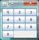 Number pad with grid layout